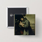 St. Anthony van Padua Vierkante Button 5,1 Cm (Voorkant /achterkant)