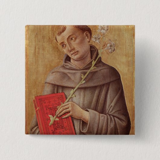 St. Anthony van Padua Vierkante Button 5,1 Cm (Voorkant)