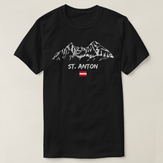 St Anton Alpen Mountain Panorama Ski Vakantie Apre T-shirt (Design voorkant)