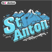 St Anton Alpenberg Uitgestanige Sticker (Voorkant)