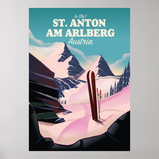 St. Anton am Arlberg ski Oostenrijk Poster (Voorkant)