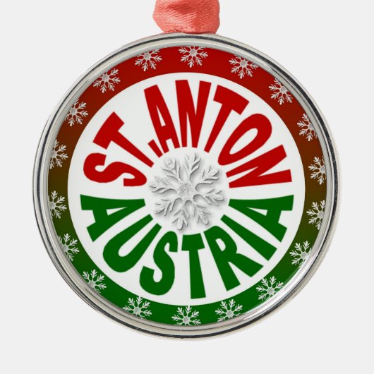 St. Anton Austria red green ornament (Voorkant)