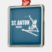 St. Anton Oostenrijk Skier Metalen Ornament (Links)