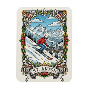 St. Anton Oostenrijk Skiloper Skiën Magneet