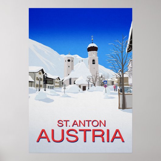 St Anton Ski Resort Austria Poster (Voorkant)