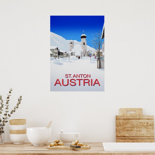 St Anton Ski Resort Austria Poster (Keuken)