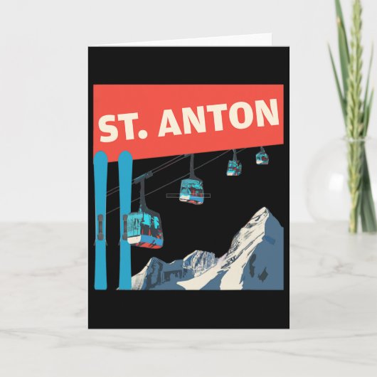 St. Anton Skien - Retro St. Anton Ski Kaart (Voorkant)