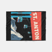St. Anton Skien - Retro St. Anton Skien Fleece Deken (Voorkant (Horizontaal))