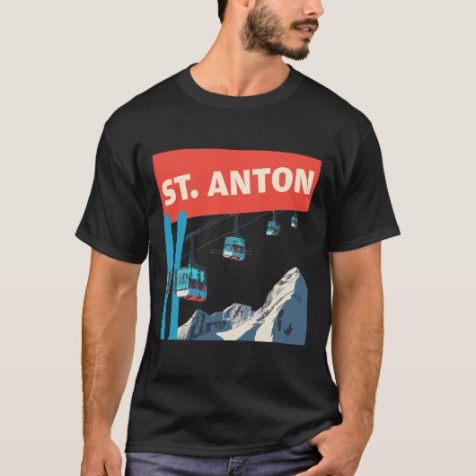 St. Anton Skien - Retro St. Anton Skilopen T-shirt (Voorkant)