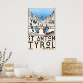 St Anton Tirol Skiprint, Chalet en Berg Poster (Keuken)