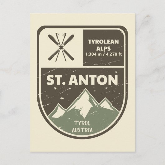 St Anton Tyrolean Alps Tyrol Oostenrijk Briefkaart (Voorkant)