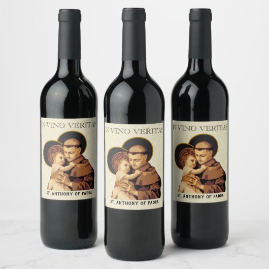 St. Antonius IN VINO VERITAS Wijn Etiket (Flessen)