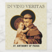 St. Antonius IN VINO VERITAS Wijn Etiket (Enkel label)