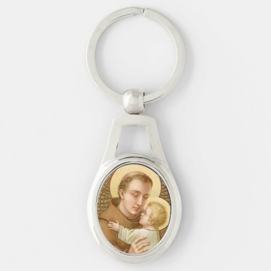 St. Antonius van Padua & Christus Kind (JM 05) Ova Sleutelhanger (Voorkant)