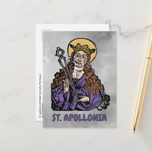 St. Apollonia met pulled Tooth (Neurenberg) Briefkaart (Voorkant / Achterkant in situ)