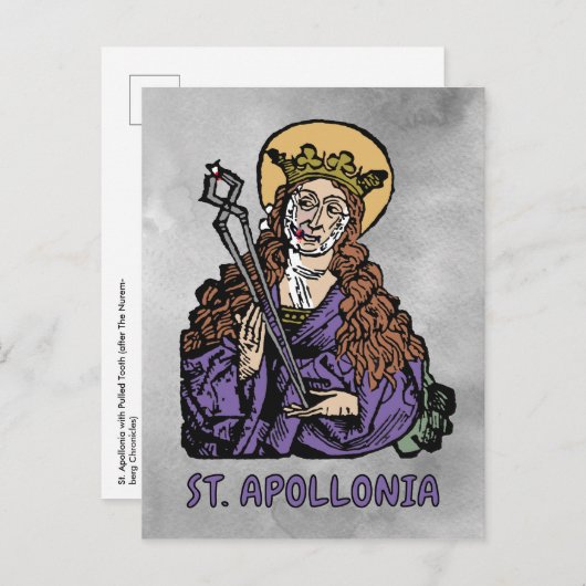 St. Apollonia met pulled Tooth (Neurenberg) Briefkaart (Voorkant / Achterkant)