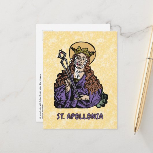 St. Apollonia met pulled Tooth (Neurenberg) Briefkaart (Voorkant / Achterkant in situ)