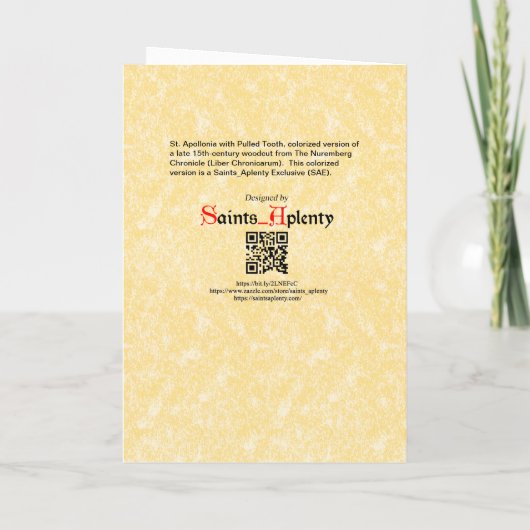St. Apollonia met pulled Tooth (Neurenberg) Kaart (Achterkant)