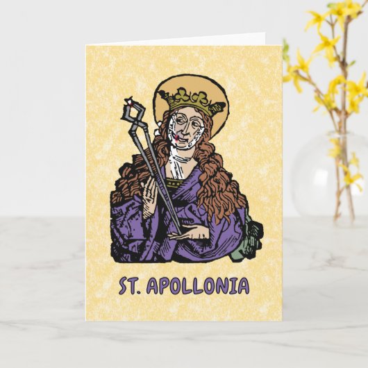 St. Apollonia met pulled Tooth (Neurenberg) Kaart (Gele Bloem)
