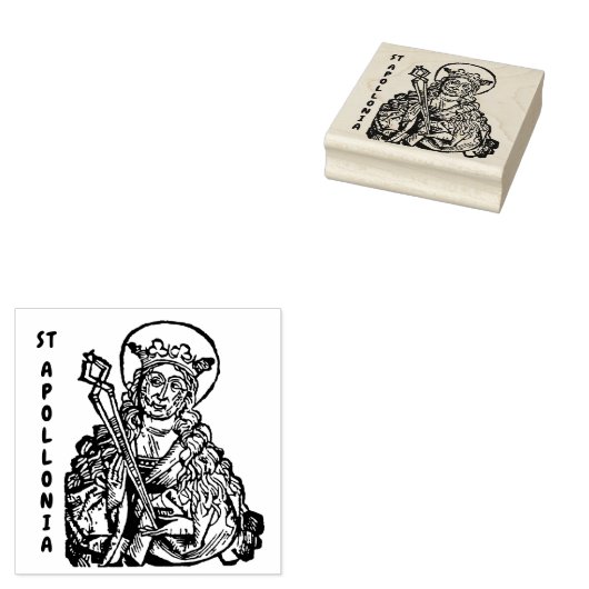 St. Apollonia met pulled Tooth (Neurenberg) Rubberstempel (Gestempeld)