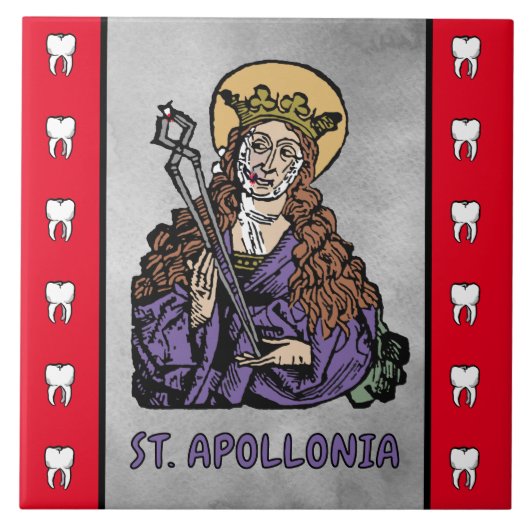 St. Apollonia met pulled Tooth (Neurenberg) Tegeltje (Voorkant)