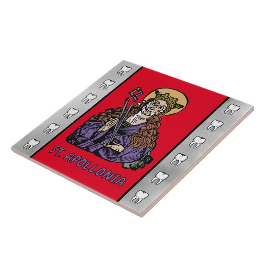 St. Apollonia met pulled Tooth (Neurenberg) Tegeltje (Zijkant)