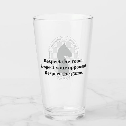 St. A's Chess Club Drink glas (Achterkant)