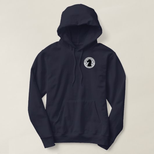 St. A's Chess Club Navy Blauwe Hoodie (Design voorkant)