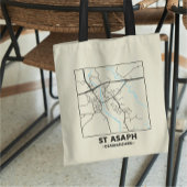 St Asaph, Denbighshire City Map Tote Bag