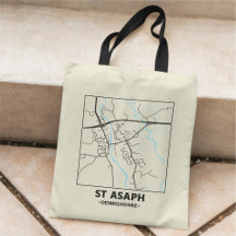 St Asaph, Denbighshire Stad Kaart Boodschappentas