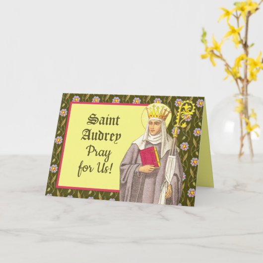 St. Audrey (Etheldreda) (P 003) Card Kaart (Gele Bloem)