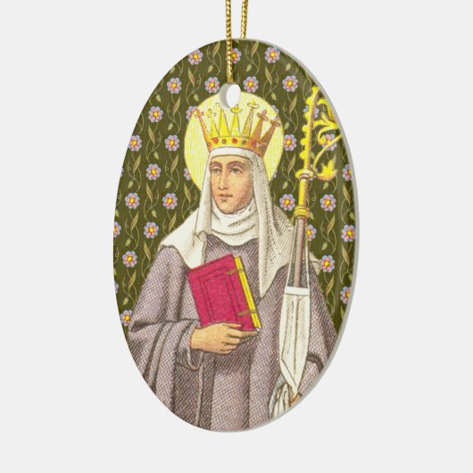 St. Audrey (Etheldreda) (P 003) Keramisch Ornament (Links)