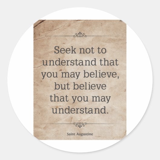 St. Augustine #4 Ronde Sticker (Voorkant)