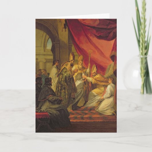 St. Augustine als Bischop wordt verordend die Kaart (Voorkant)