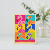 St. Augustine ansichtkaart Florida Flamingo Vintag Briefkaart (Staand voorkant)
