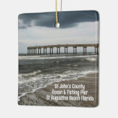 St Augustine Beach FL Pier Fotografisch met Jaar Keramisch Ornament (Links)