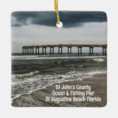 St Augustine Beach FL Pier Fotografisch met Jaar Keramisch Ornament (Voorkant)