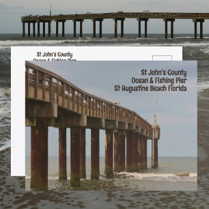 St Augustine Beach FL Pier Fotopostkaart Briefkaart