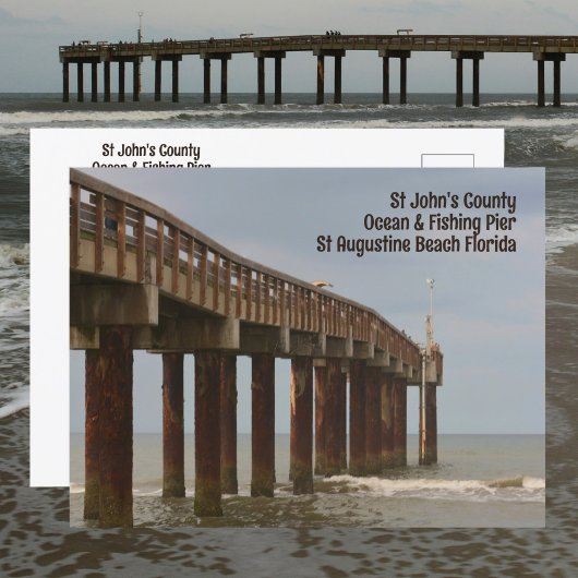 St Augustine Beach FL Pier Fotopostkaart Briefkaart