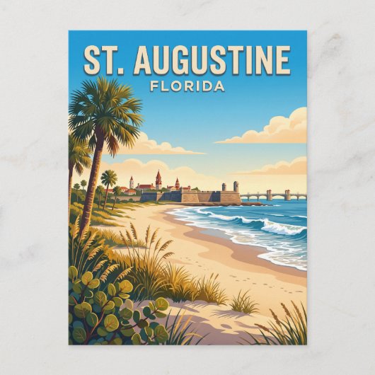 St. Augustine Beach Florida Briefkaart (Voorkant)