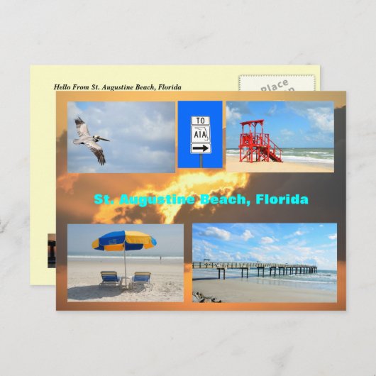 St. Augustine Beach, Florida Briefkaart (Voorkant / Achterkant)