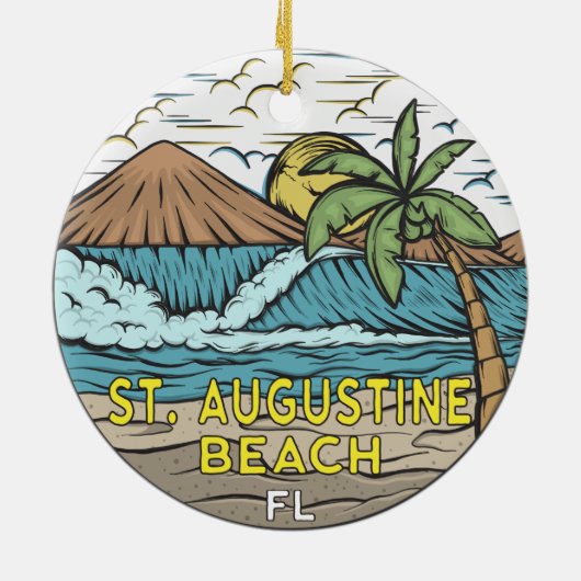 St Augustine Beach Florida  Keramisch Ornament (Achterkant)