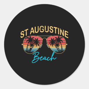 St Augustine Beach Florida Mannen Vrouwen Souvenir Ronde Sticker