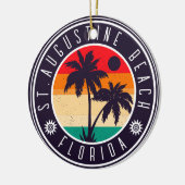 St Augustine Beach Florida Retro Palm 80s Keramisch Ornament (Links)
