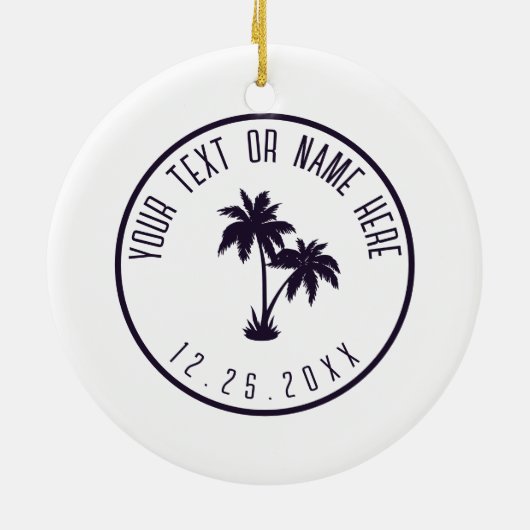 St Augustine Beach Florida Retro Palm 80s Keramisch Ornament (Achterkant)