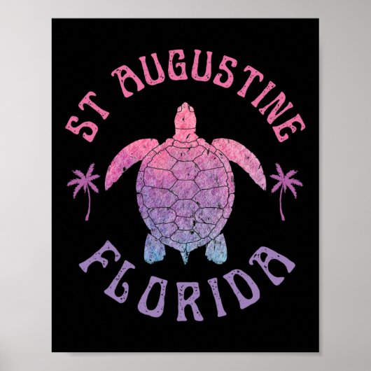 St Augustine Beach Florida Sea Turtle Summer Vacat Poster (Voorkant)