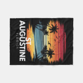 St Augustine Beach Florida Surfplank Surfen Vinta Fleece Deken (Voorkant (Horizontaal))
