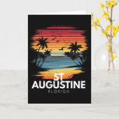 St Augustine Beach Florida Surfplank Surfen Vinta Kaart (Gele Bloem)