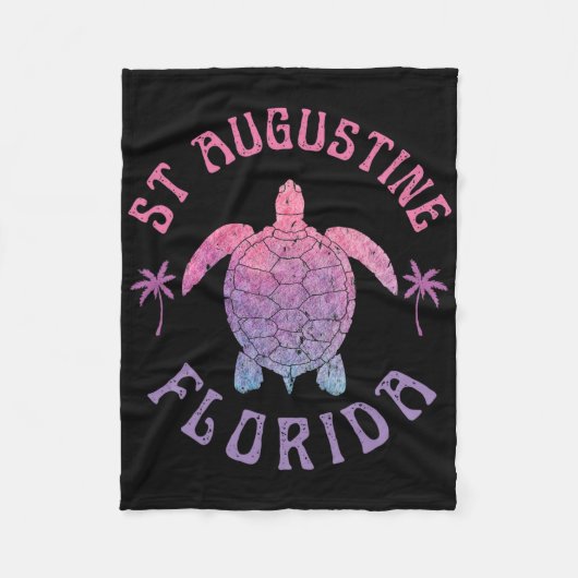 St Augustine Beach Florida Zeeschildpad Zomer Vaka Fleece Deken (Voorkant)