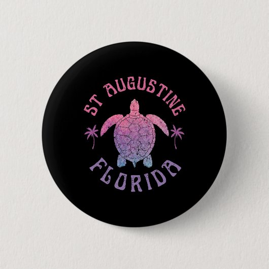 St Augustine Beach Florida Zeeschildpad Zomer Vaka Ronde Button 5,7 Cm (Voorkant)